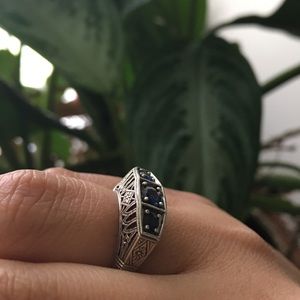 Artisan 925 silver blue sapphire ring size 6.5
